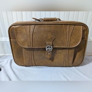 Rare Vintage American Tourister Faux Leather Brown Luggage